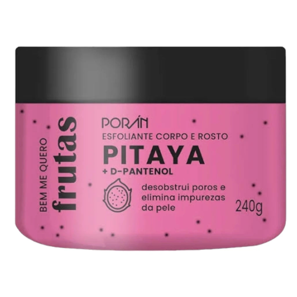 Kit c/3 Itens Esfoliante, Hidratante e Sabonete Corporal e Facial Pitaya Porán
