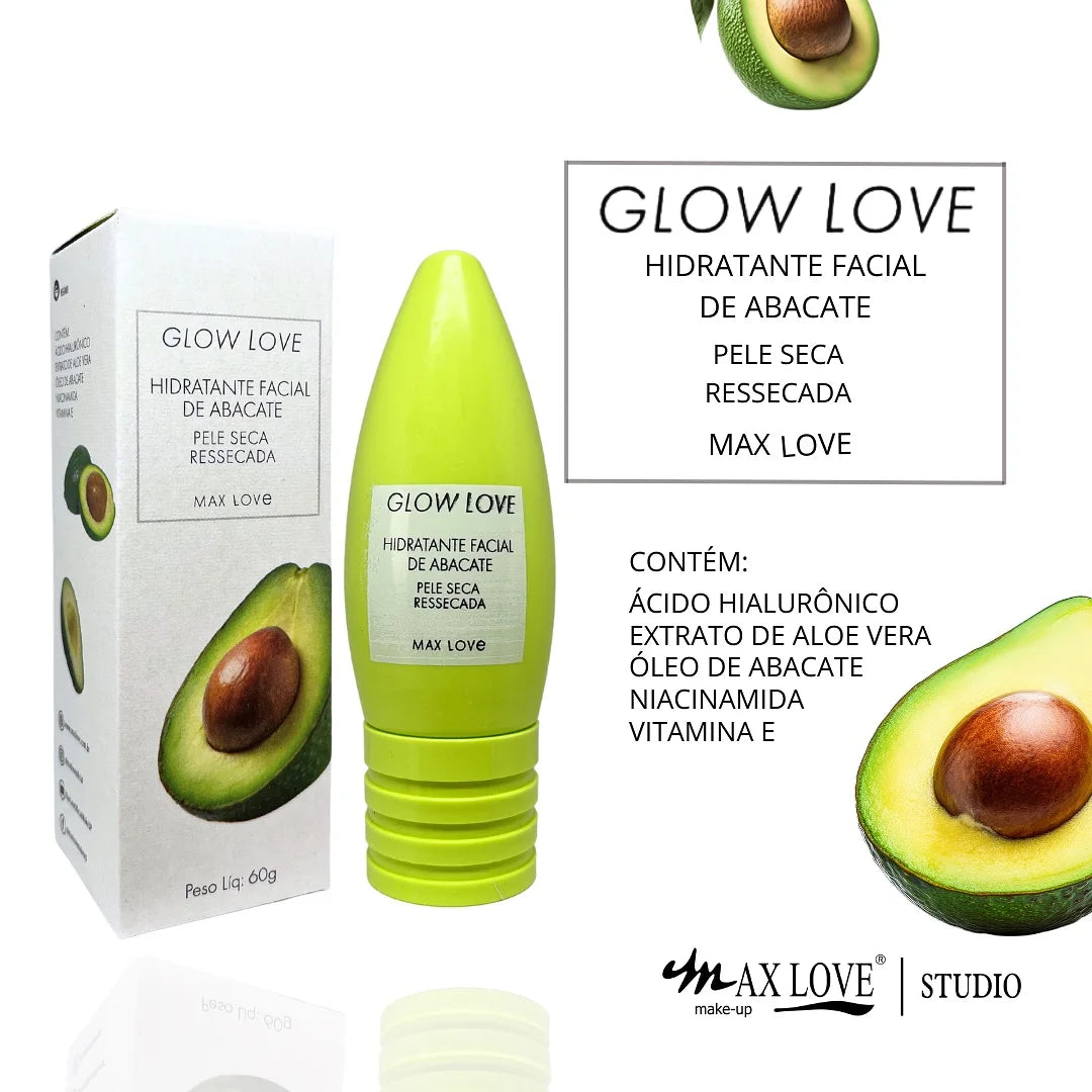 Kit Completo 5 Itens Linha Glow Love Abacate Max Love